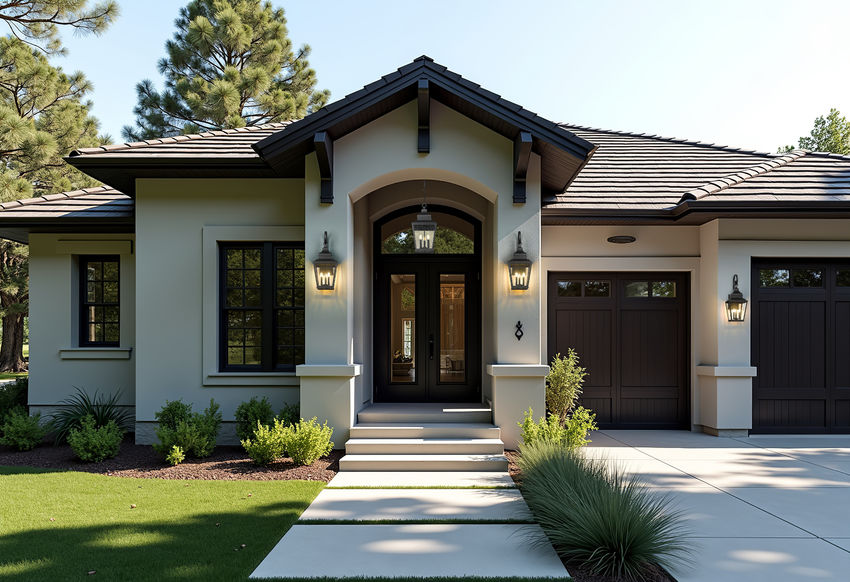 Z-Lite Raphael Outdoor Hanging Light installed on a home exterior