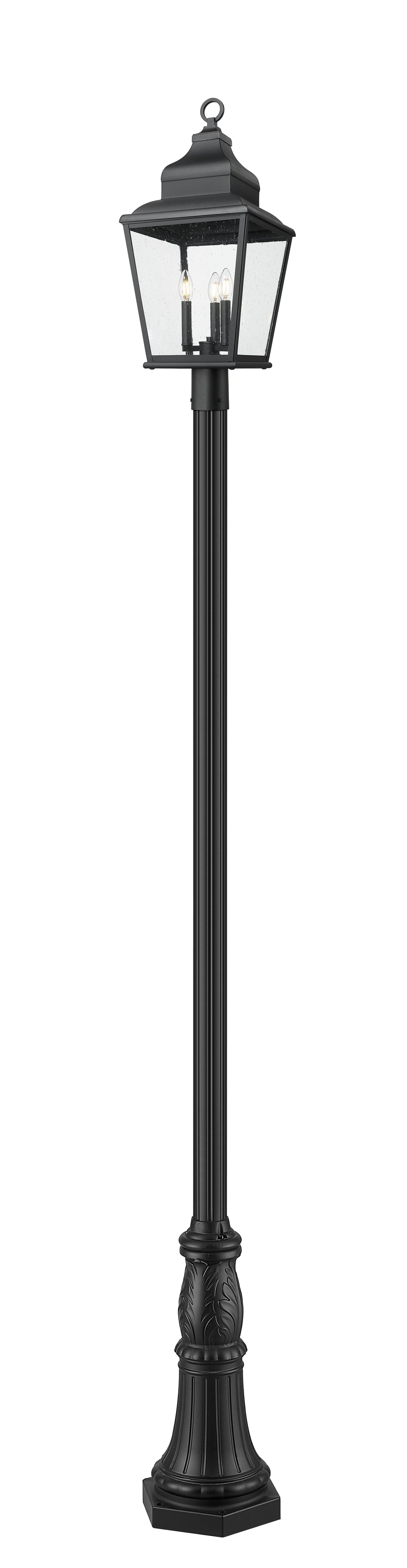 Z-Lite Raphael 5029PHBR-518P-BK 3 Light Outdoor Post Mounted Fixture