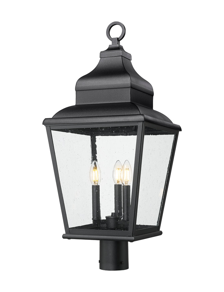 Z-Lite Raphael 5029PHBR-BK 3 Light Outdoor Post Mount Fixture