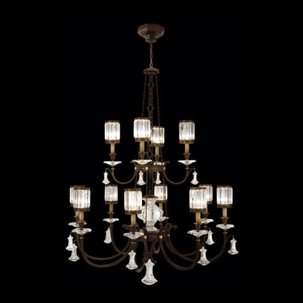 Fine Art Handcrafted Lighting Eaton Place 53"W Round Chandelier in Bronze Patina with Red Undertones (584740ST)