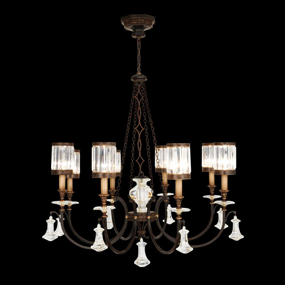 Fine Art Handcrafted Lighting Eaton Place 43"W Round Chandelier in Bronze Patina with Red Undertones (585240ST)