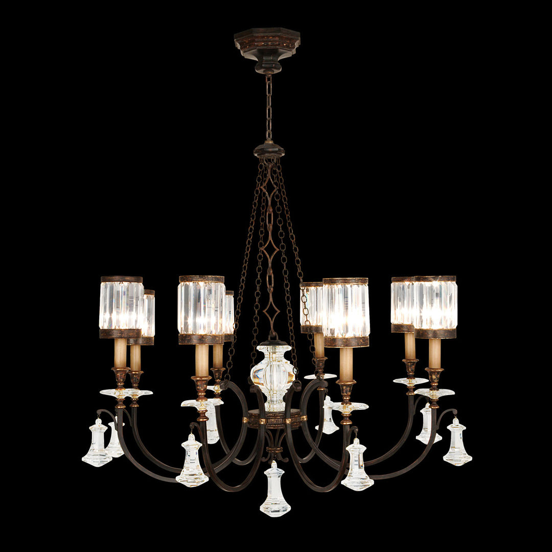 Fine Art Handcrafted Lighting Eaton Place 43"W Round Chandelier in Bronze Patina with Red Undertones (585240ST)