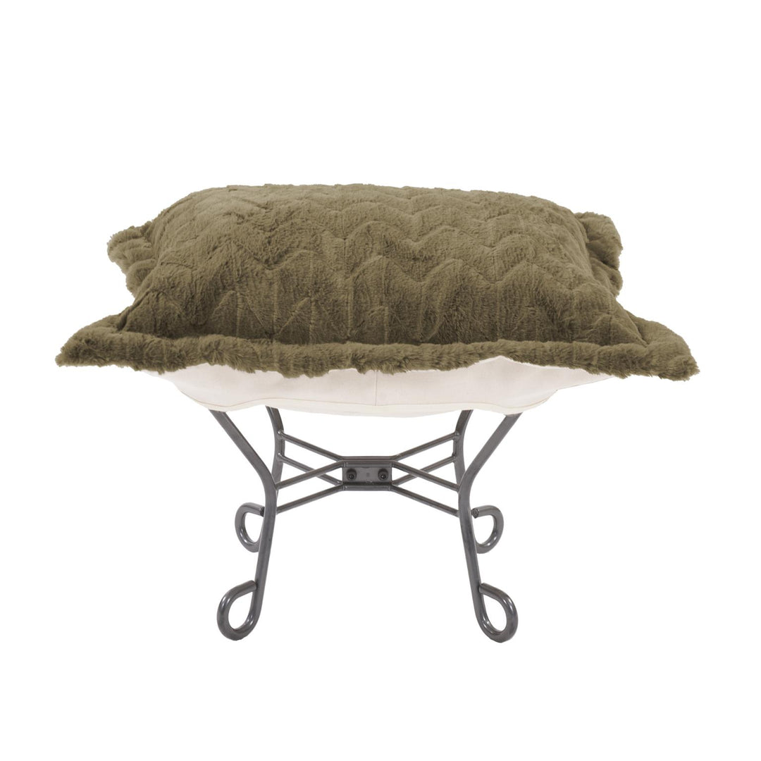 Howard Elliott Collection Scroll Puff Ottoman Angora Moss Ottomans Howard Elliott Collection   