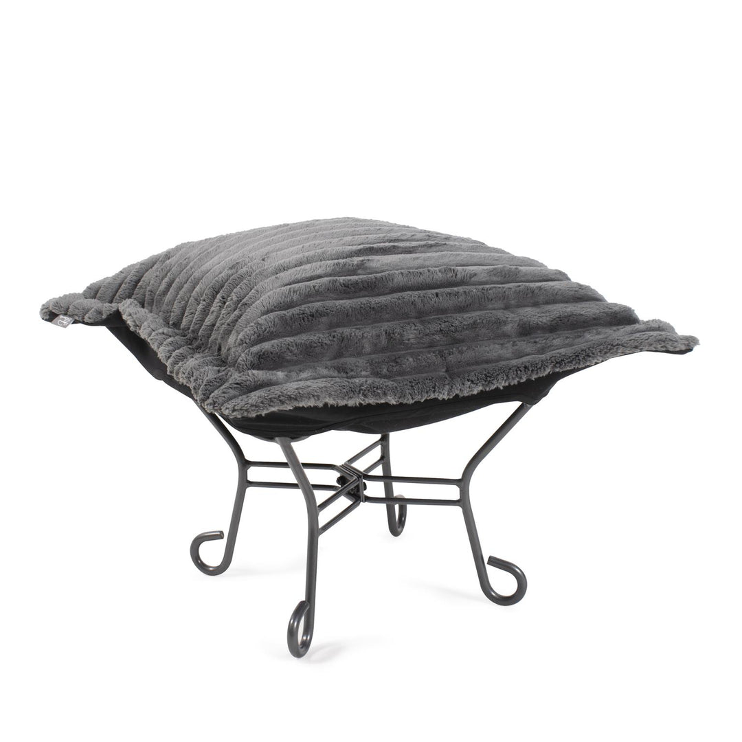 Howard Elliott Collection Puff Ottoman Cover & Cushion Shar Pei Charcoal/Black