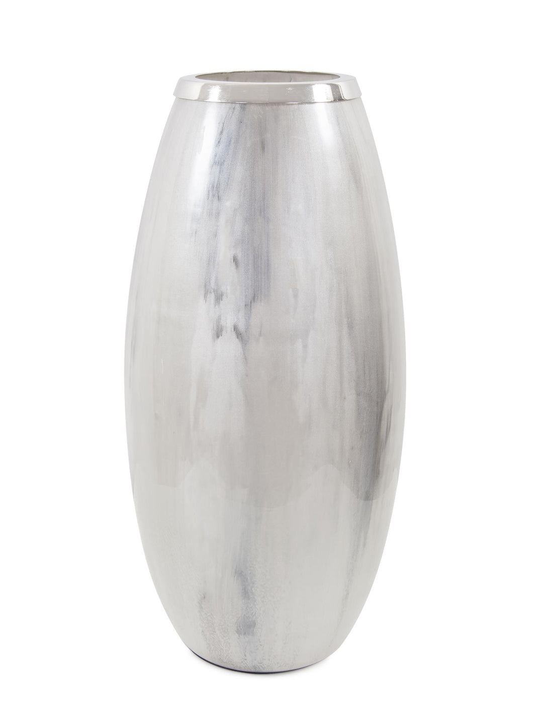 Howard Elliott Collection Sivas Glass Vase with Silver Accents, Short