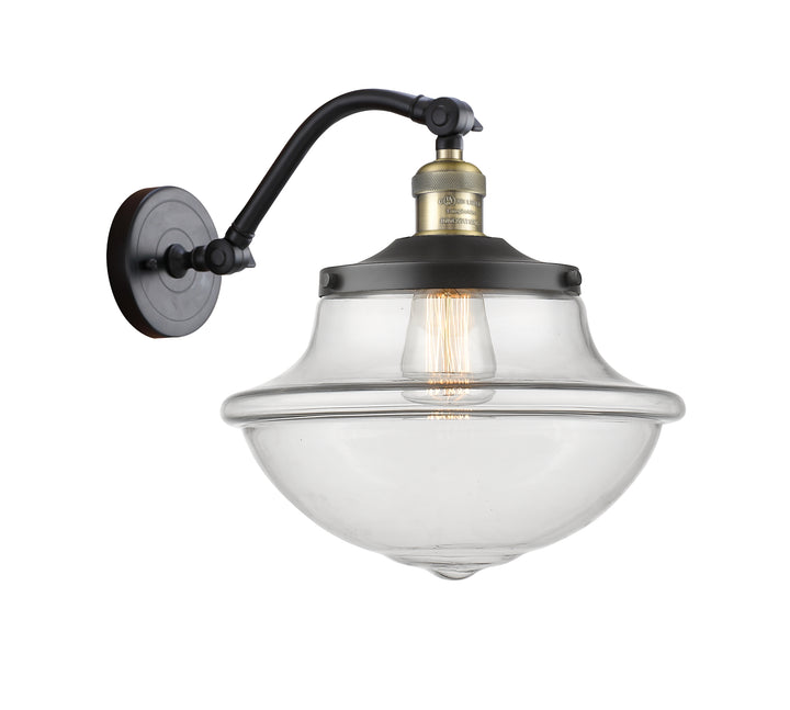 Innovations Lighting Oxford 8" Sconce - Black Antique Brass Wall Sconces Innovations Lighting Clear ; Glass Type: Transparent  