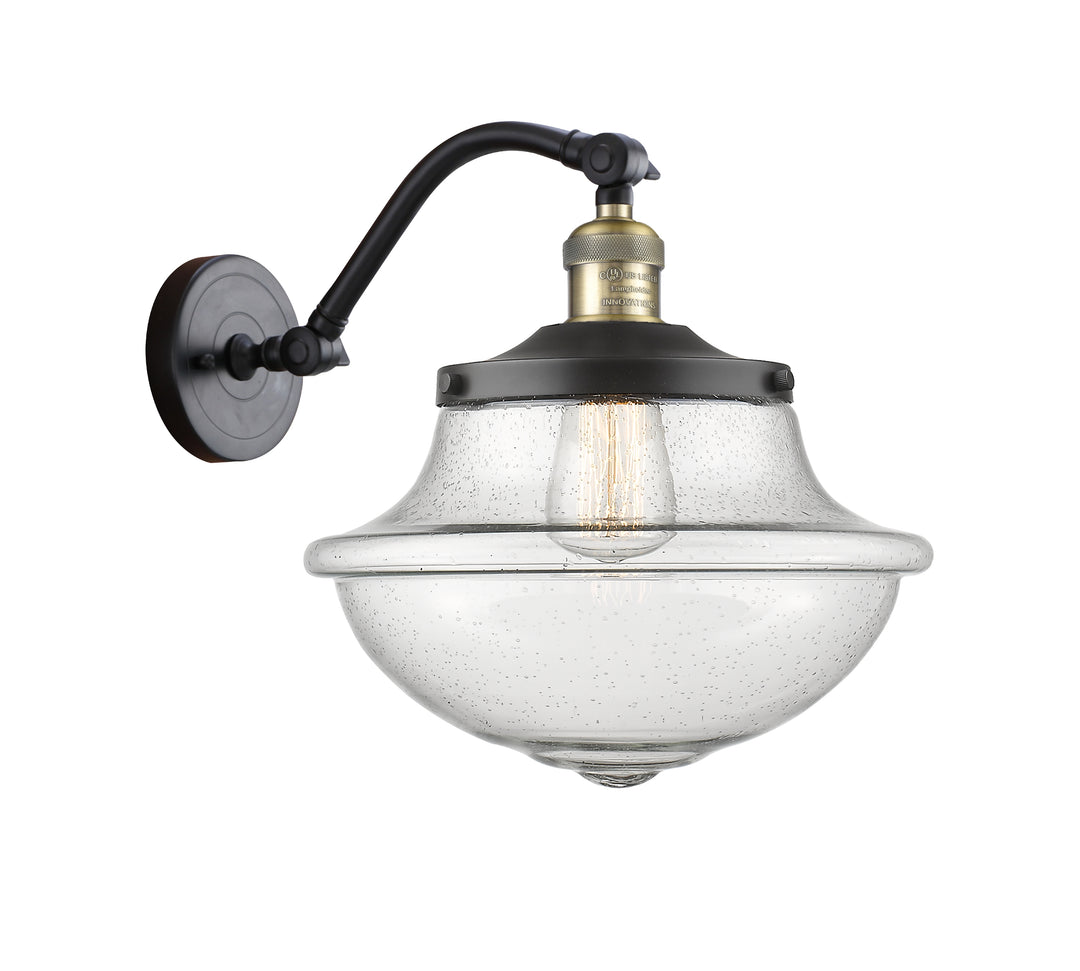 Innovations Lighting Oxford 8" Sconce - Black Antique Brass Wall Sconces Innovations Lighting Seedy ; Glass Type: Seeded  