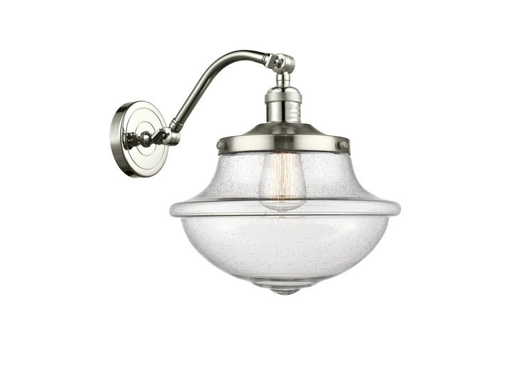 Innovations Lighting Oxford 8" Sconce - Polished Nickel Wall Sconces Innovations Lighting Seedy ; Glass Type: Seeded  