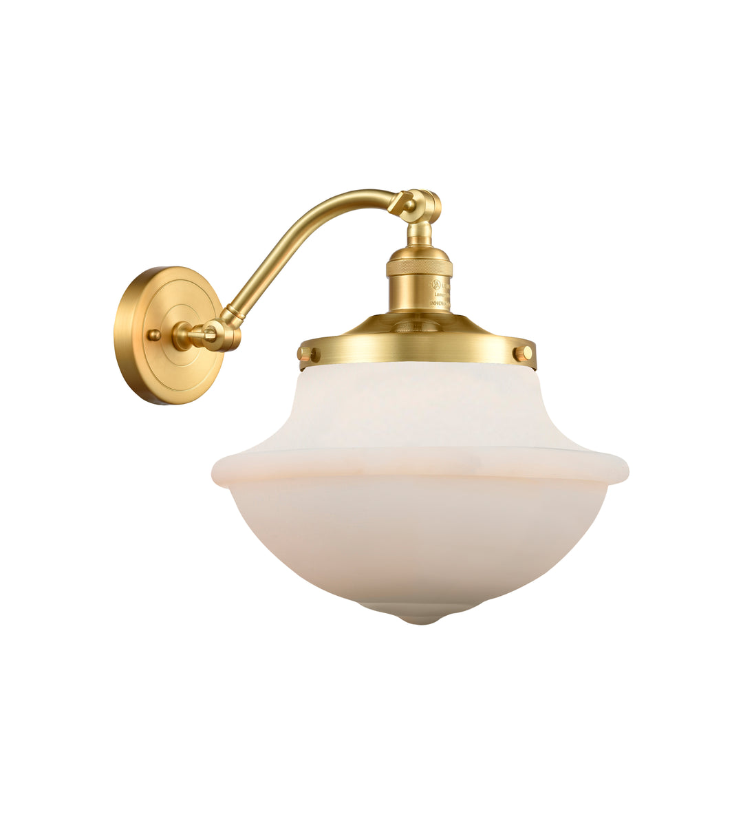 Innovations Lighting Oxford 8" Sconce - Satin Gold Wall Sconces Innovations Lighting Matte White ; Glass Type: Frosted  