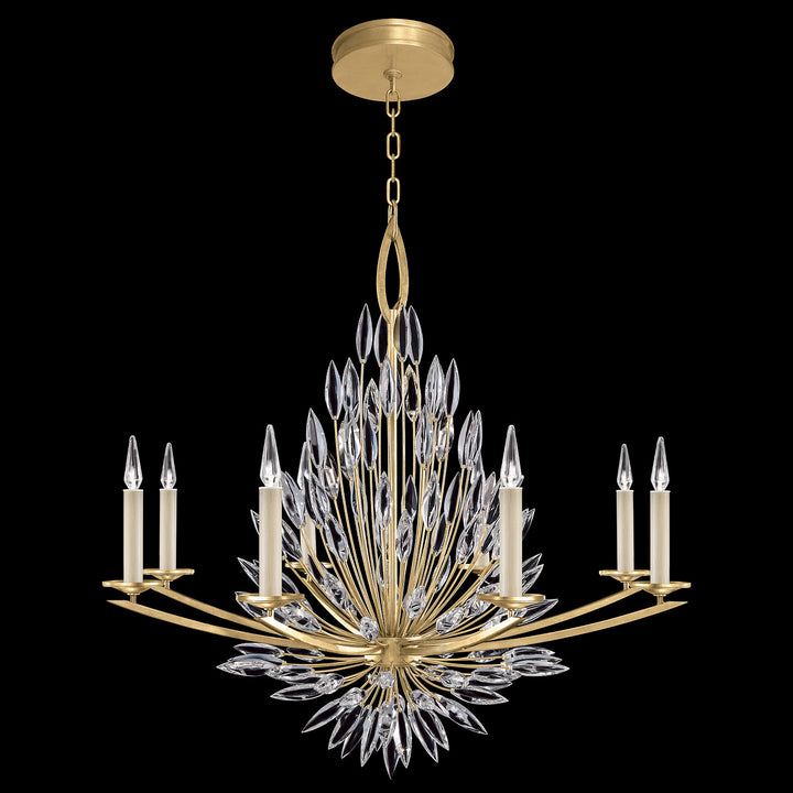 Fine Art Handcrafted Lighting Lily Buds 41"W Round Chandelier in Standard Gold Leaf (881240-1ST)