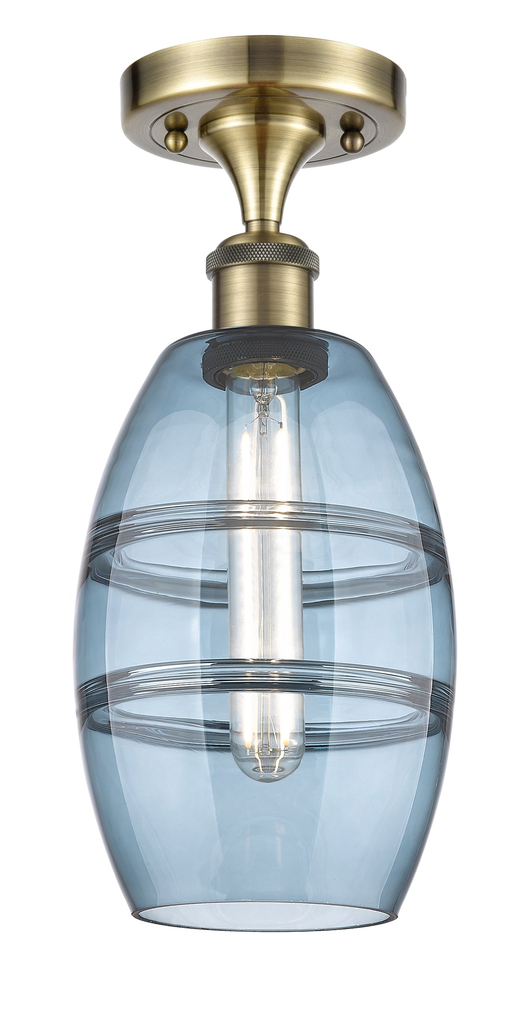 Innovations Lighting Vaz 6" Semi-Flush Mount - Antique Brass