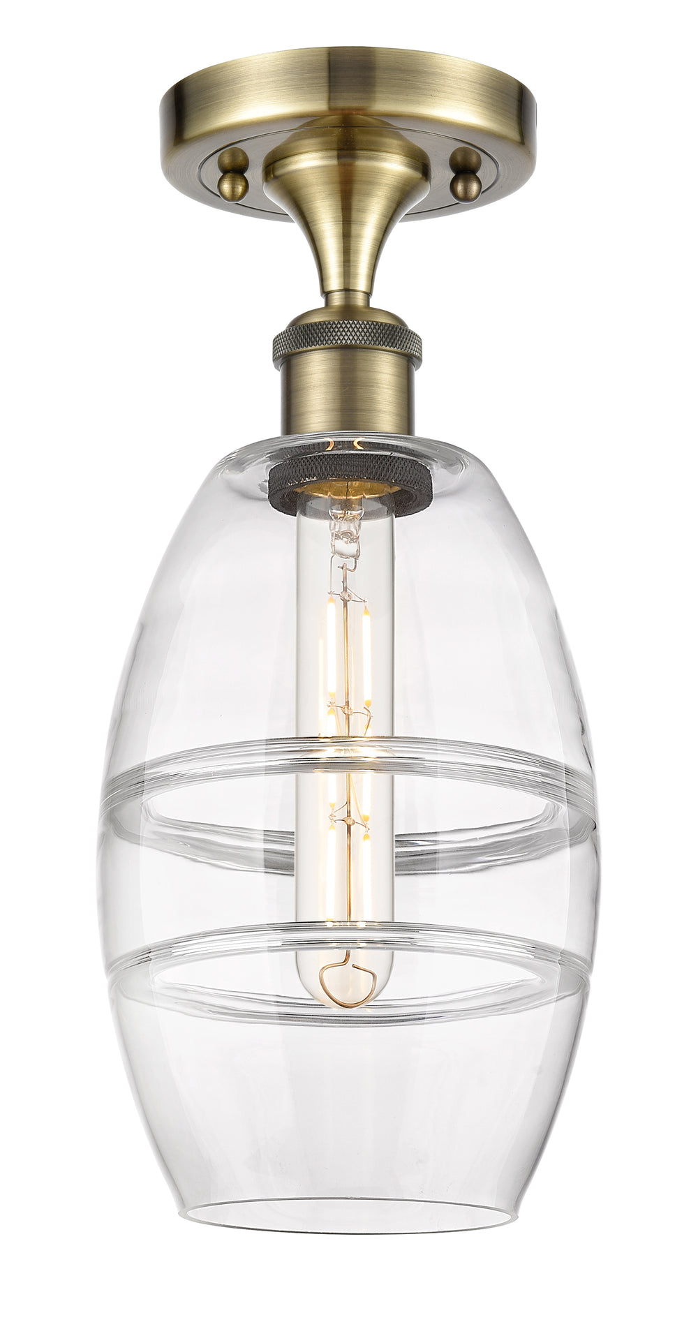 Innovations Lighting Vaz 6" Semi-Flush Mount - Antique Brass