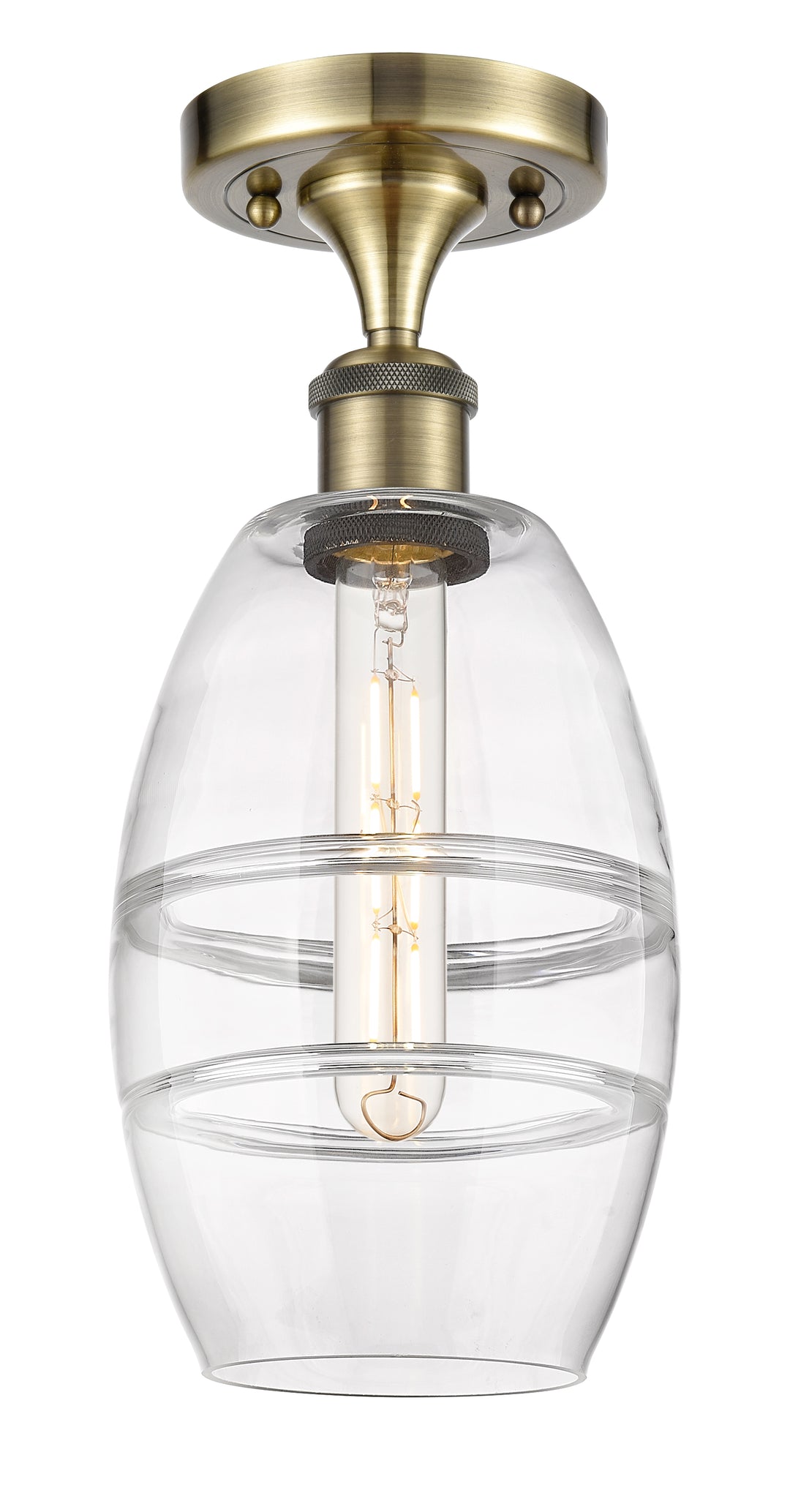 Innovations Lighting Vaz 6" Semi-Flush Mount - Antique Brass