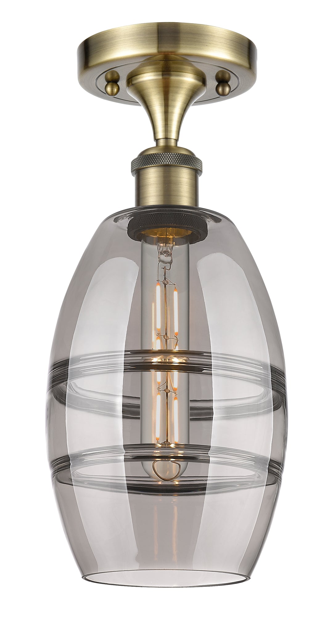 Innovations Lighting Vaz 6" Semi-Flush Mount - Antique Brass