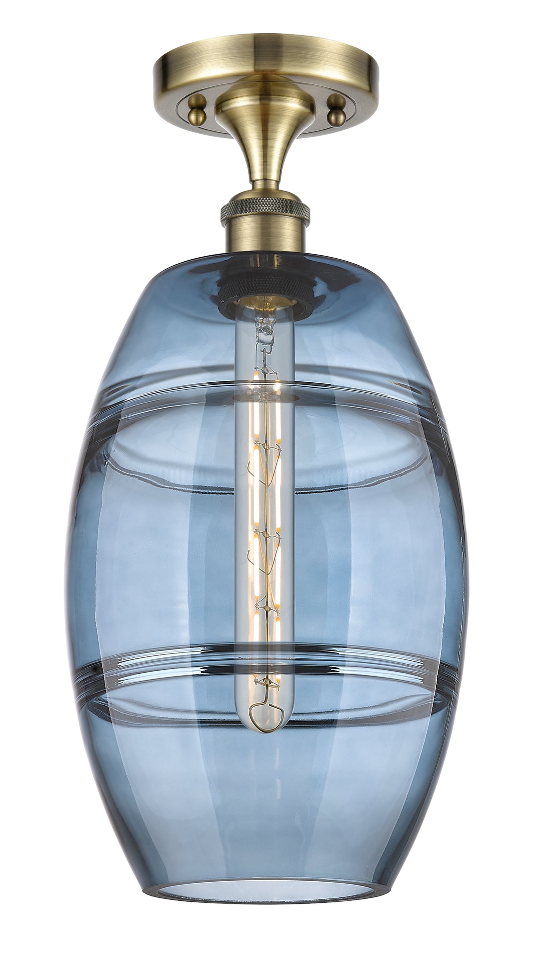 Innovations Lighting Vaz 8" Semi-Flush Mount - Antique Brass