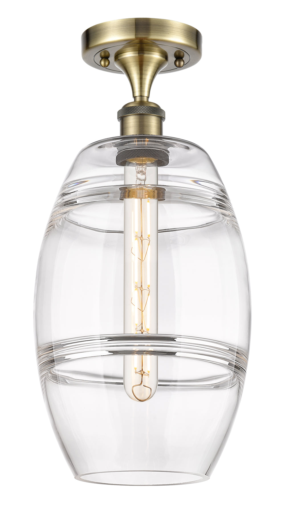 Innovations Lighting Vaz 8" Semi-Flush Mount - Antique Brass
