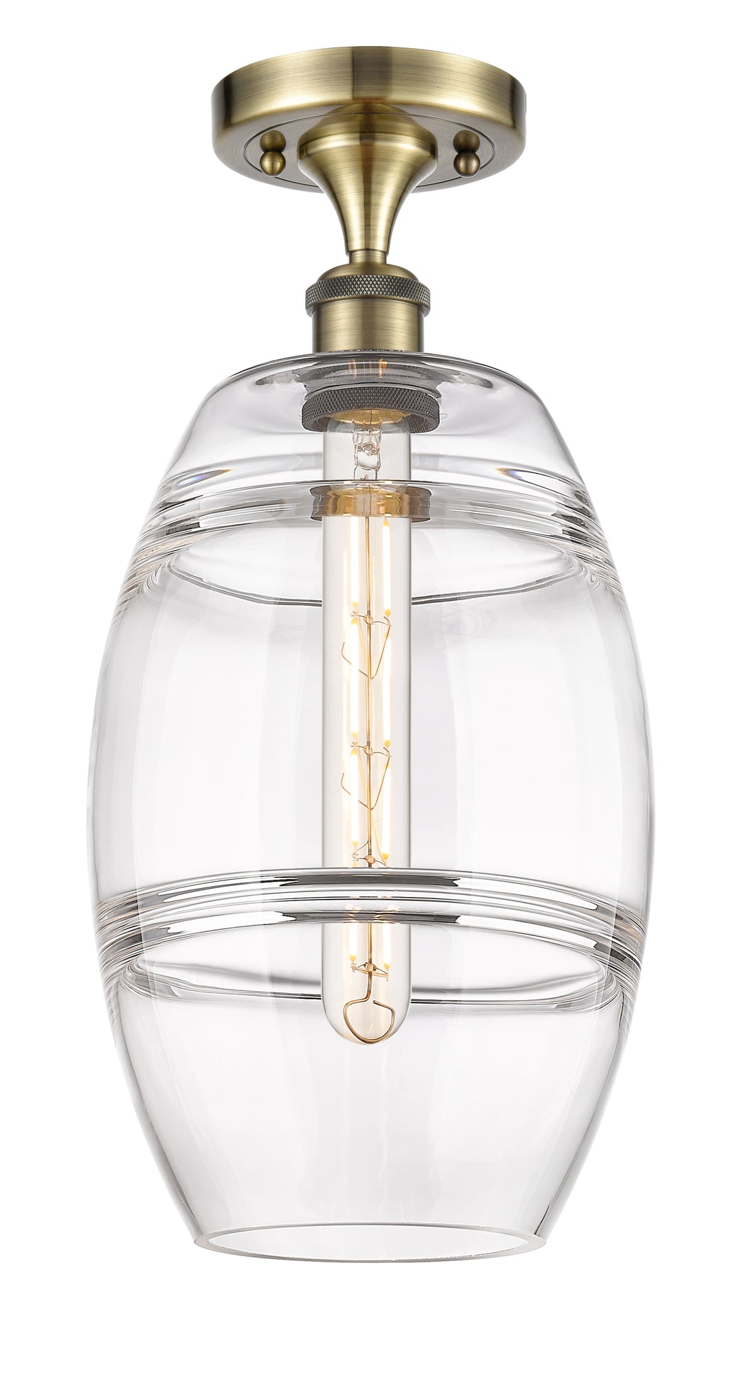 Innovations Lighting Vaz 8" Semi-Flush Mount - Antique Brass