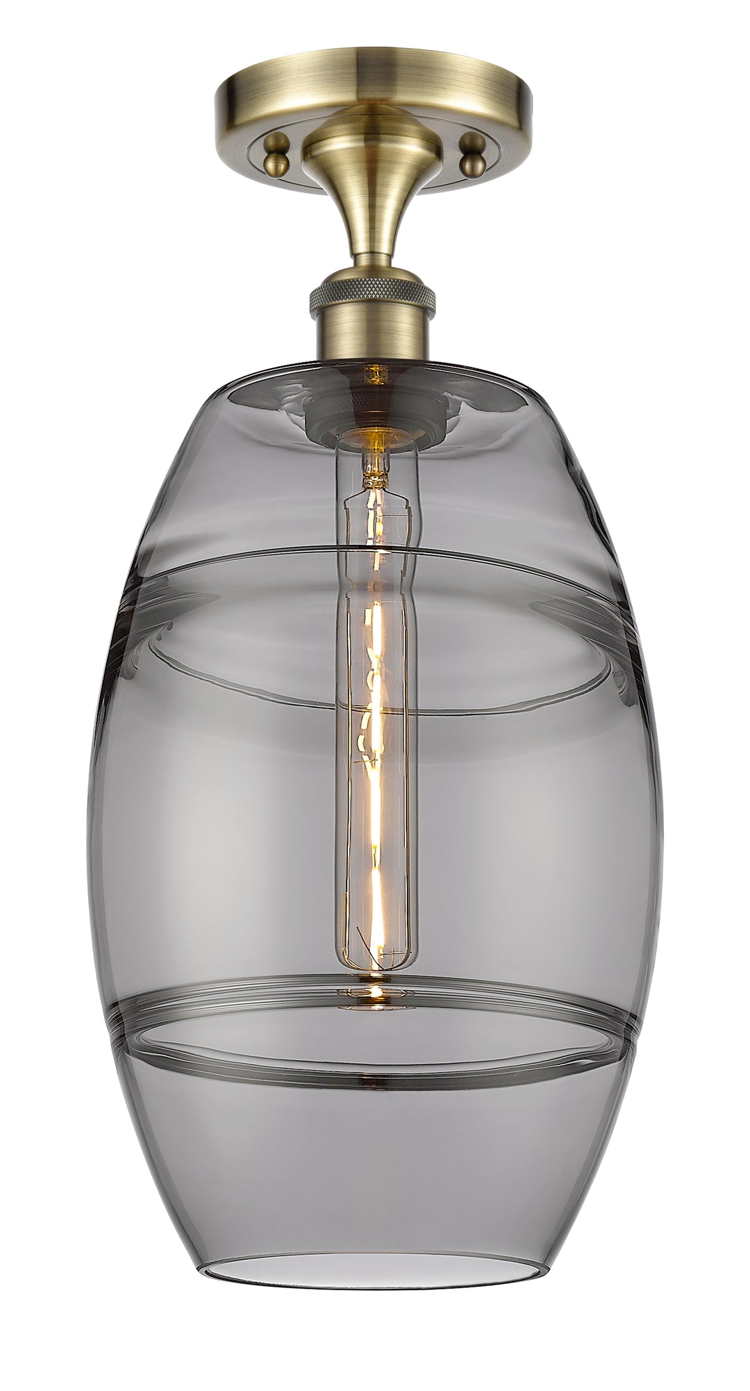 Innovations Lighting Vaz 8" Semi-Flush Mount - Antique Brass