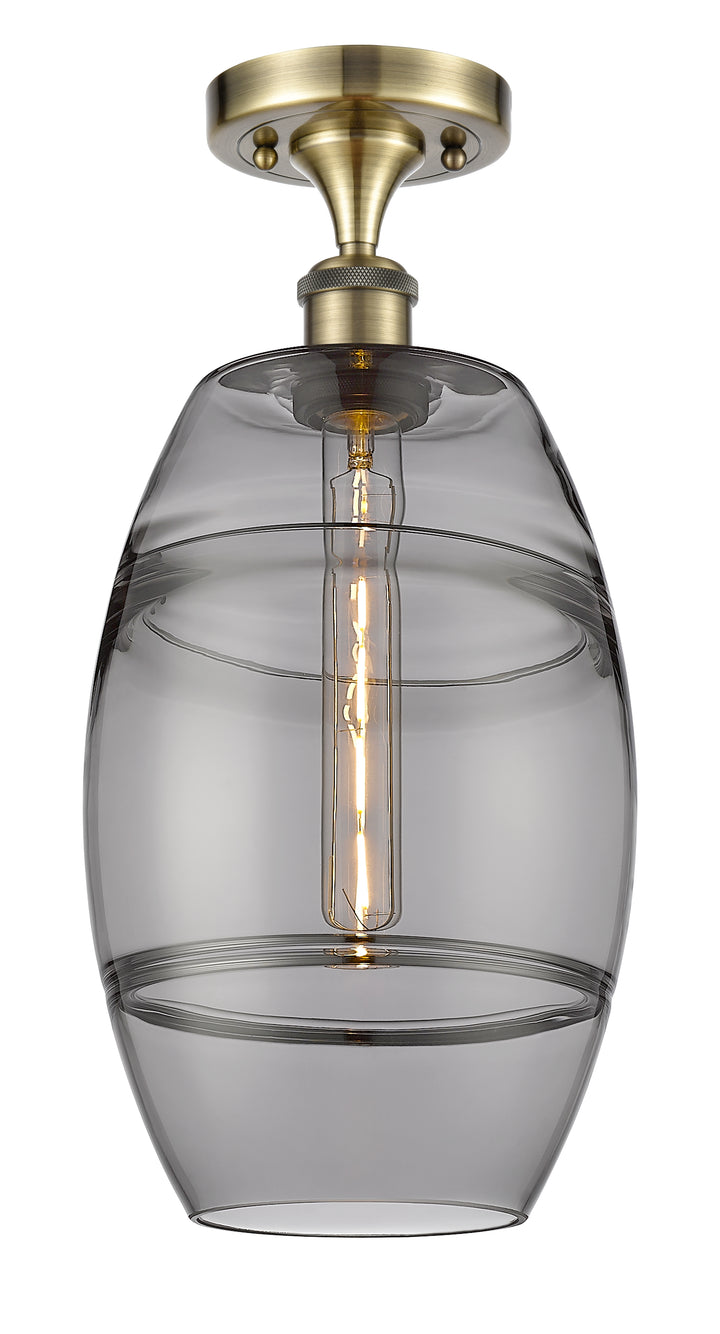 Innovations Lighting Vaz 8" Semi-Flush Mount - Antique Brass