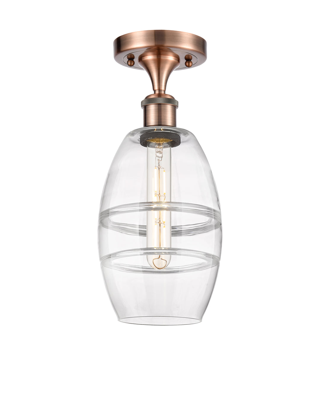 Innovations Lighting Vaz 6" Semi-Flush Mount - Antique Copper