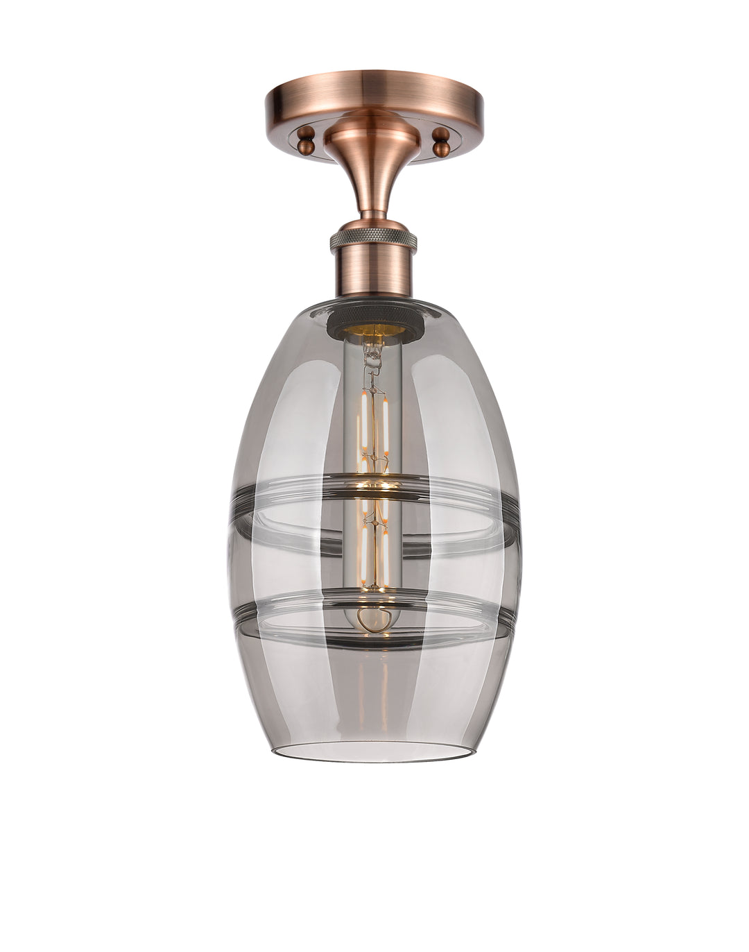 Innovations Lighting Vaz 6" Semi-Flush Mount - Antique Copper