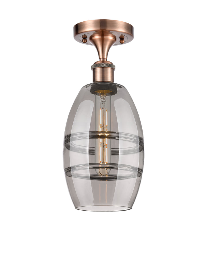Innovations Lighting Vaz 6" Semi-Flush Mount - Antique Copper