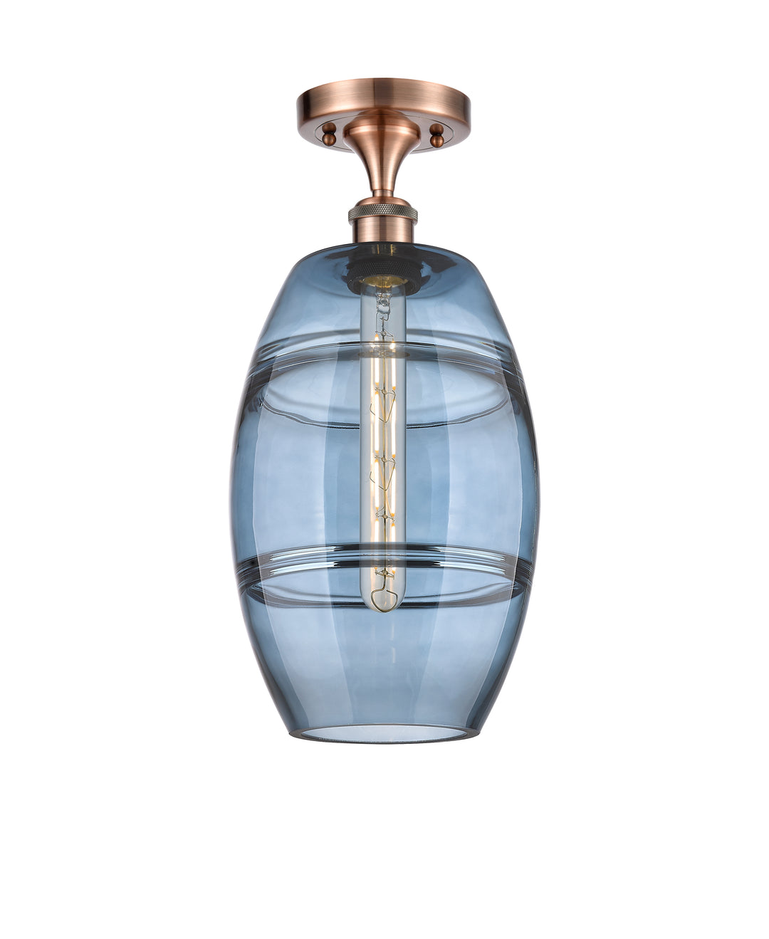 Innovations Lighting Vaz 8" Semi-Flush Mount - Antique Copper