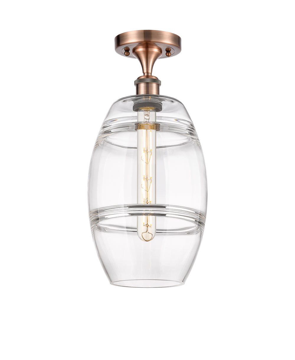 Innovations Lighting Vaz 8" Semi-Flush Mount - Antique Copper