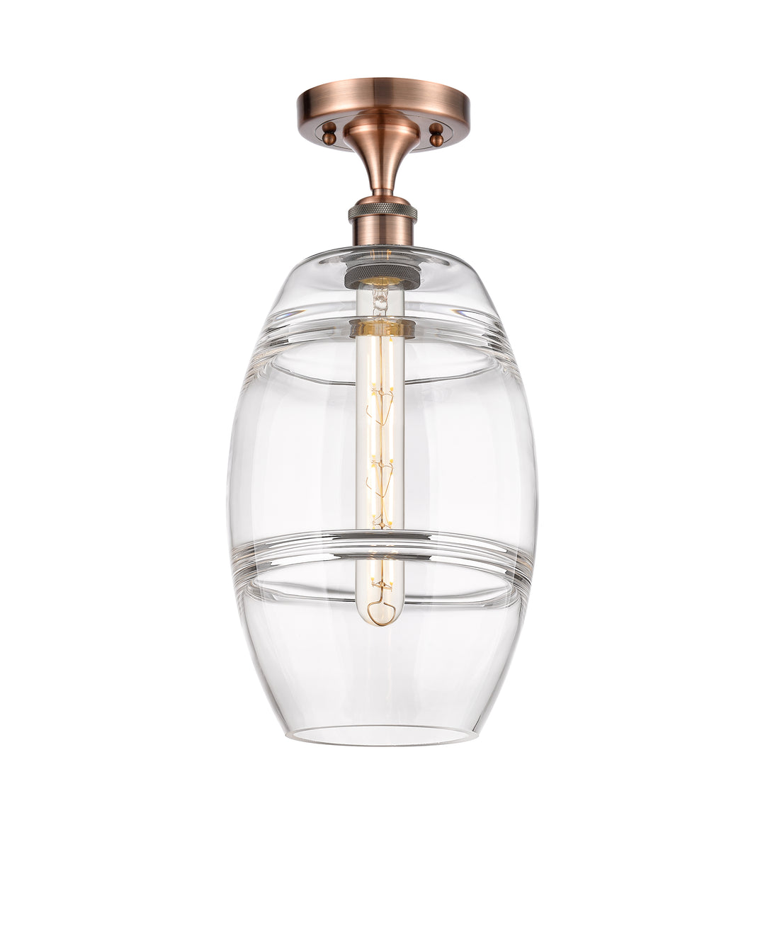 Innovations Lighting Vaz 8" Semi-Flush Mount - Antique Copper