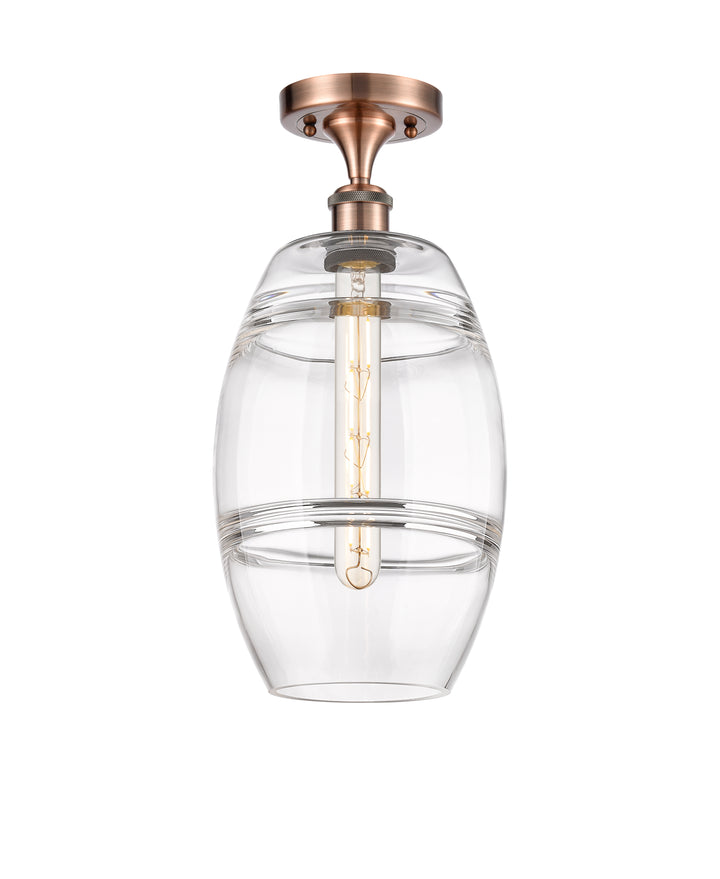 Innovations Lighting Vaz 8" Semi-Flush Mount - Antique Copper