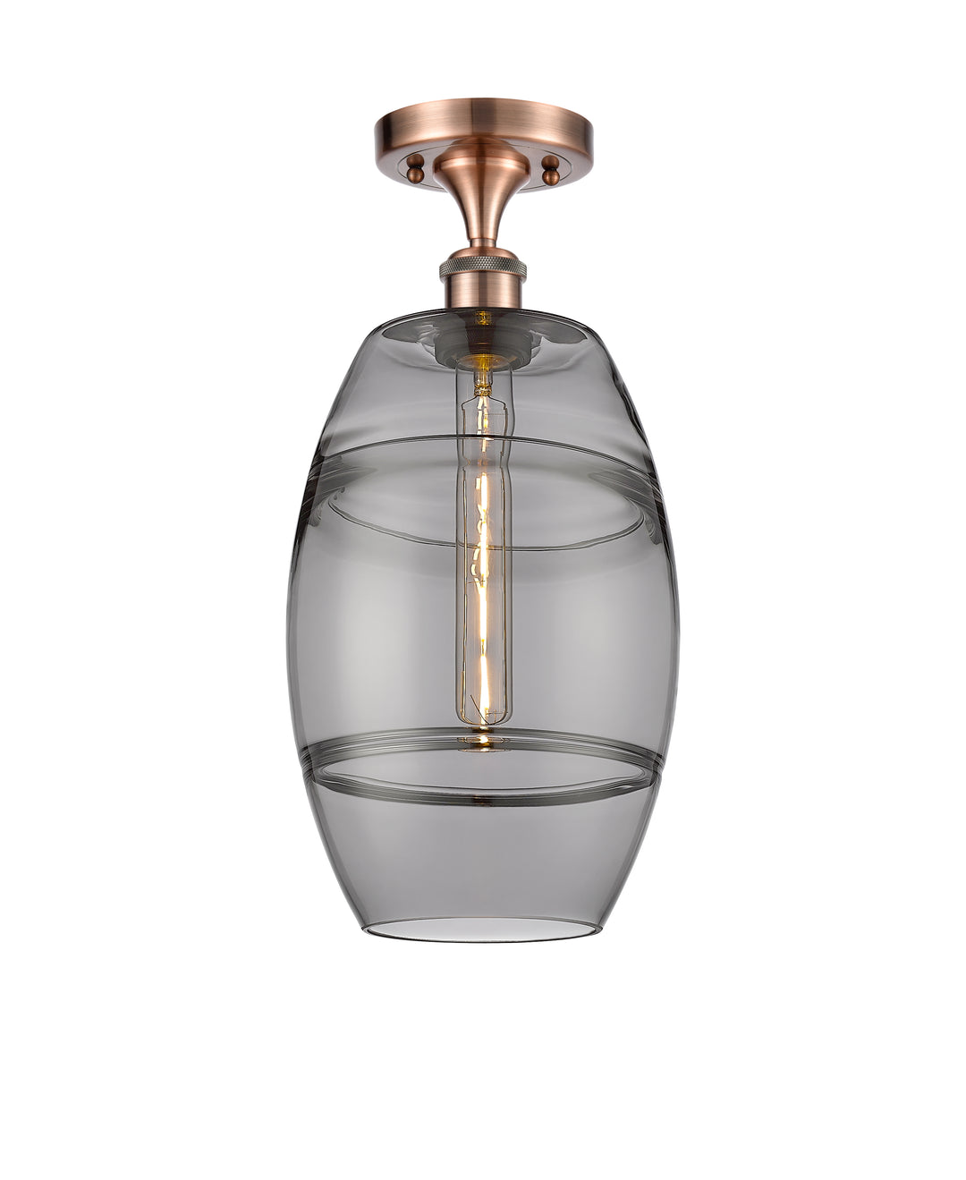 Innovations Lighting Vaz 8" Semi-Flush Mount - Antique Copper