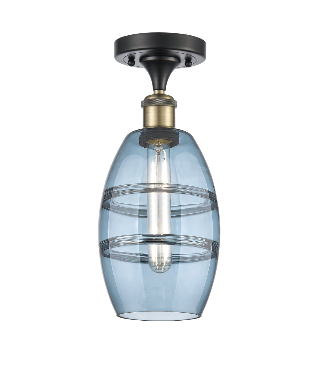 Innovations Lighting Vaz 6" Semi-Flush Mount - Black Antique Brass