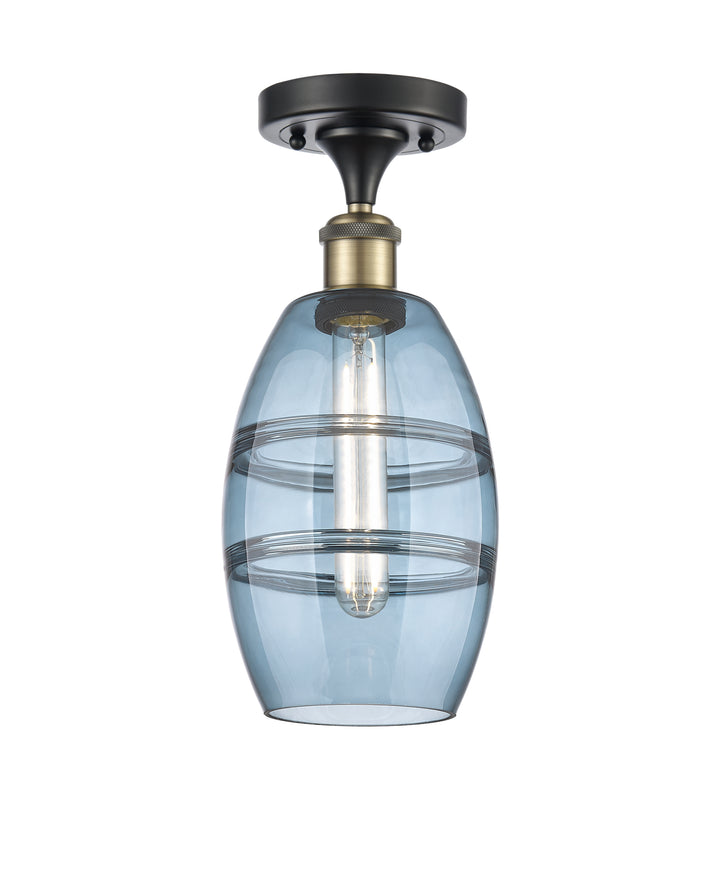 Innovations Lighting Vaz 6" Semi-Flush Mount - Black Antique Brass