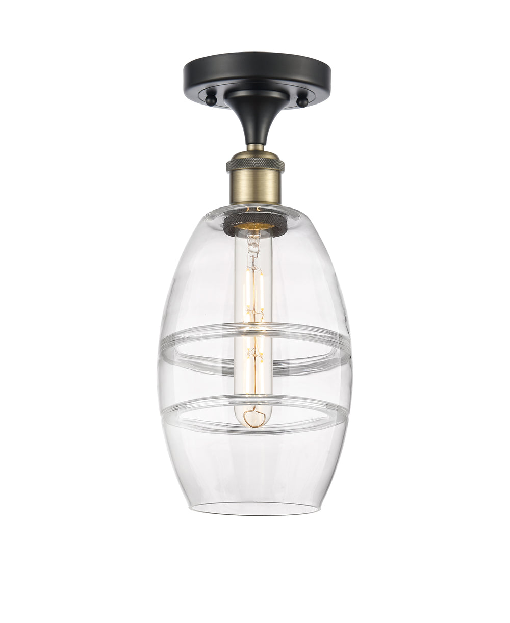 Innovations Lighting Vaz 6" Semi-Flush Mount - Black Antique Brass