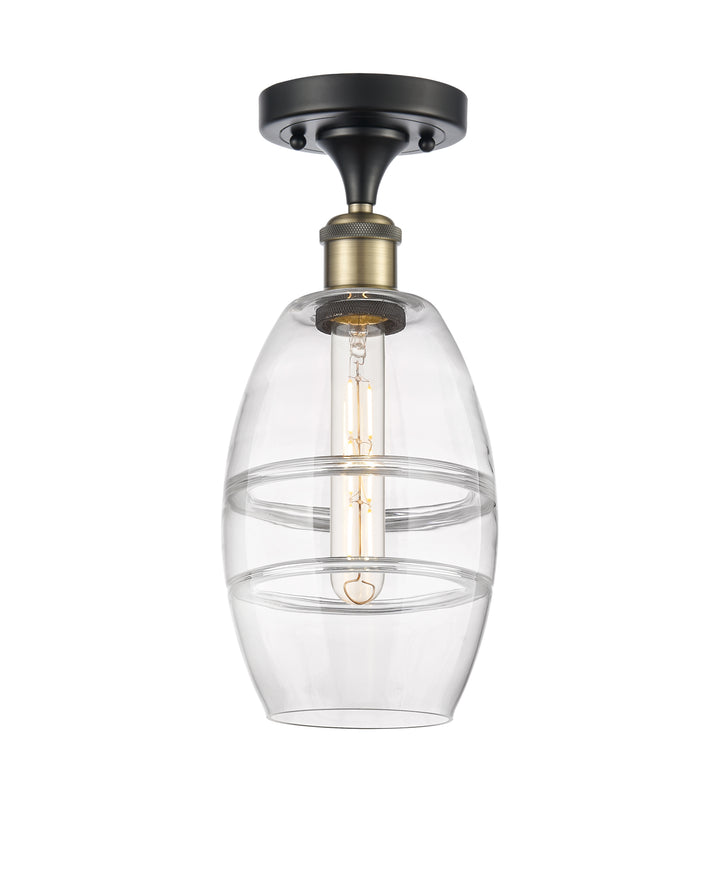Innovations Lighting Vaz 6" Semi-Flush Mount - Black Antique Brass