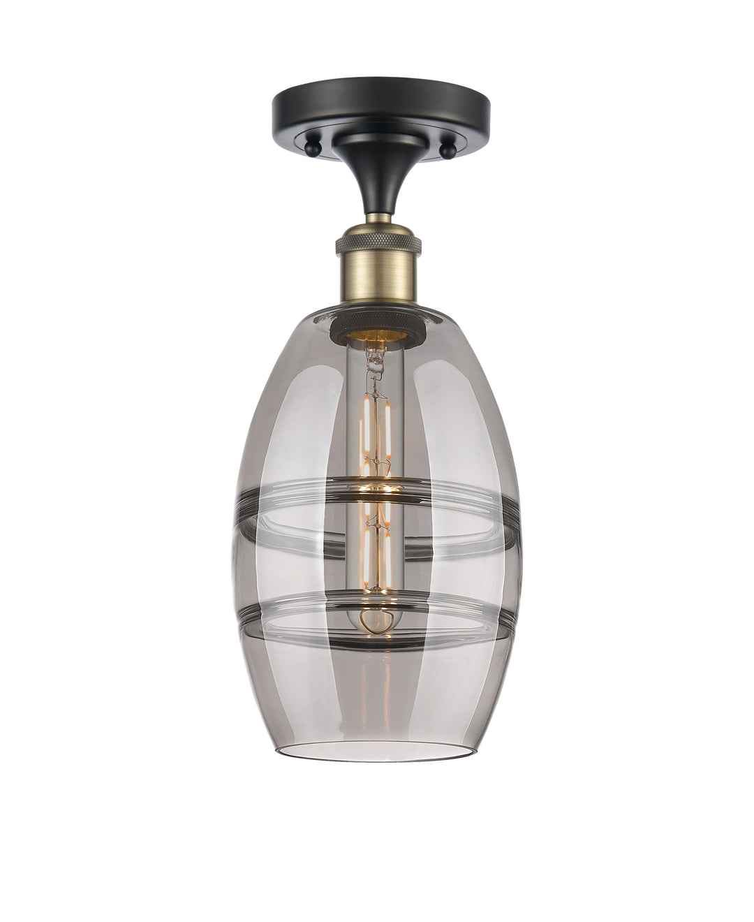 Innovations Lighting Vaz 6" Semi-Flush Mount - Black Antique Brass