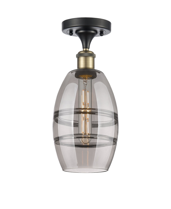 Innovations Lighting Vaz 6" Semi-Flush Mount - Black Antique Brass