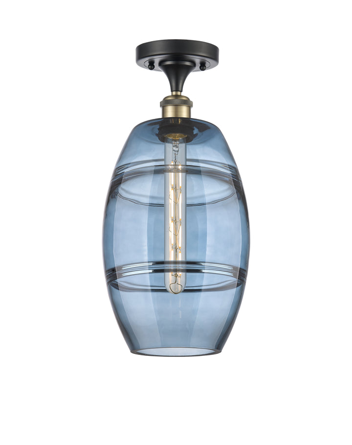 Innovations Lighting Vaz 8" Semi-Flush Mount - Black Antique Brass