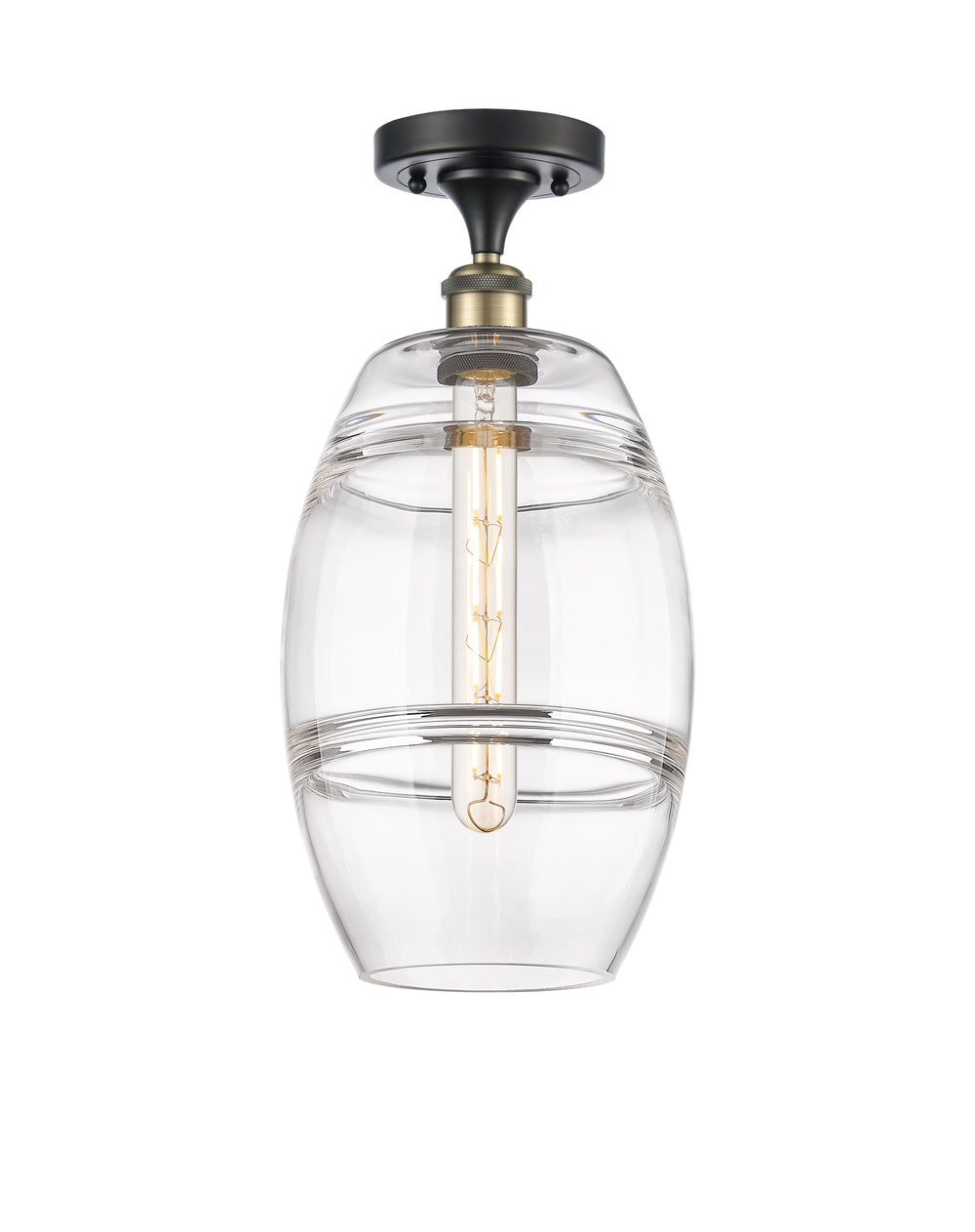 Innovations Lighting Vaz 8" Semi-Flush Mount - Black Antique Brass