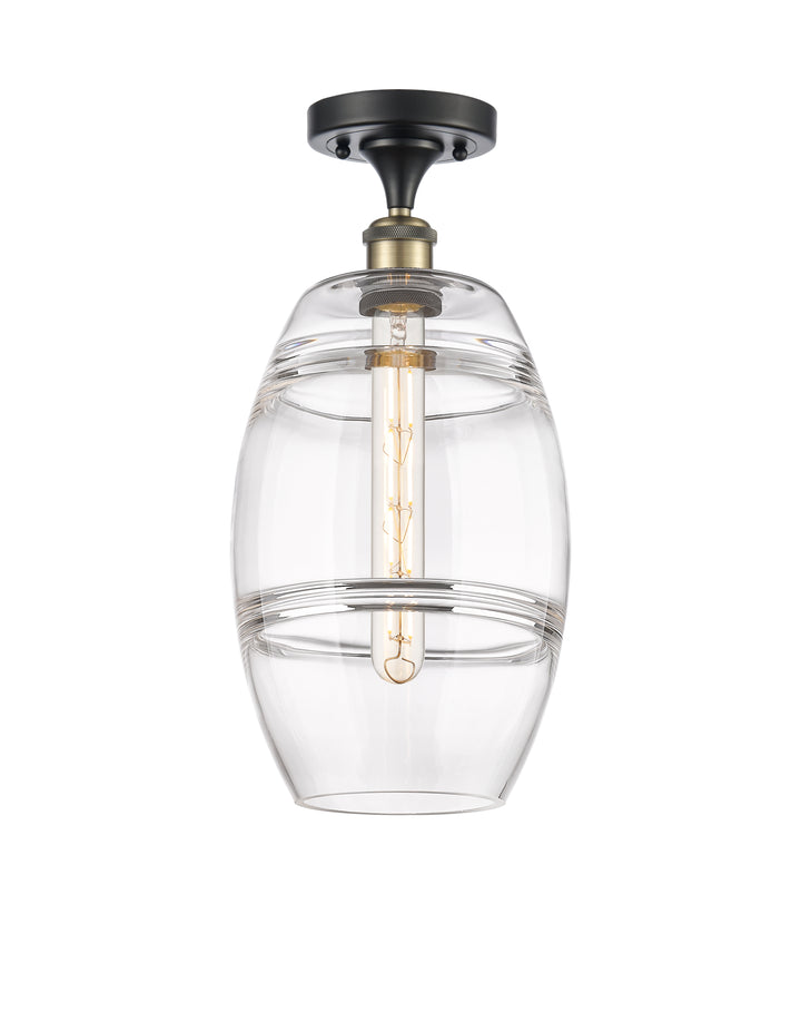 Innovations Lighting Vaz 8" Semi-Flush Mount - Black Antique Brass