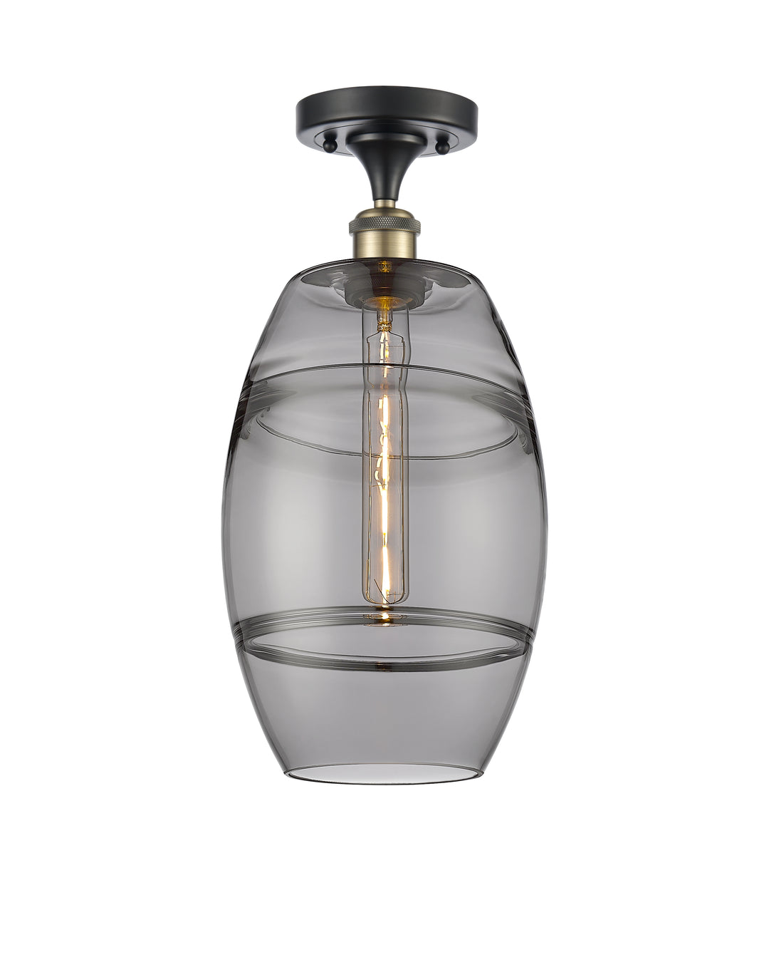 Innovations Lighting Vaz 8" Semi-Flush Mount - Black Antique Brass