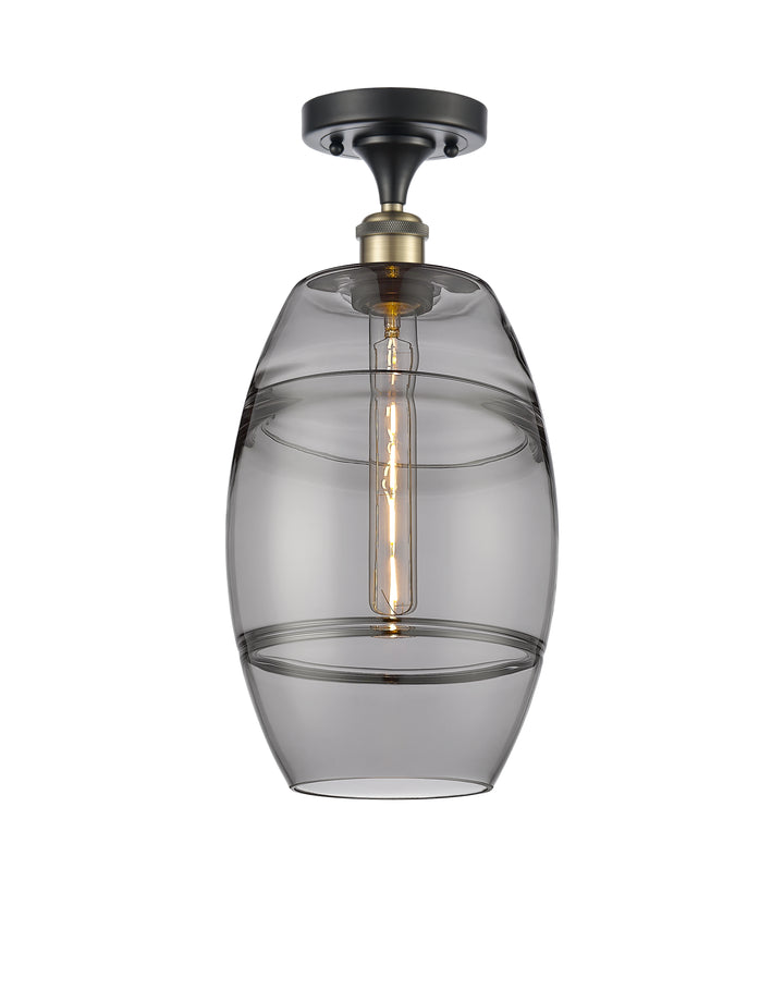 Innovations Lighting Vaz 8" Semi-Flush Mount - Black Antique Brass