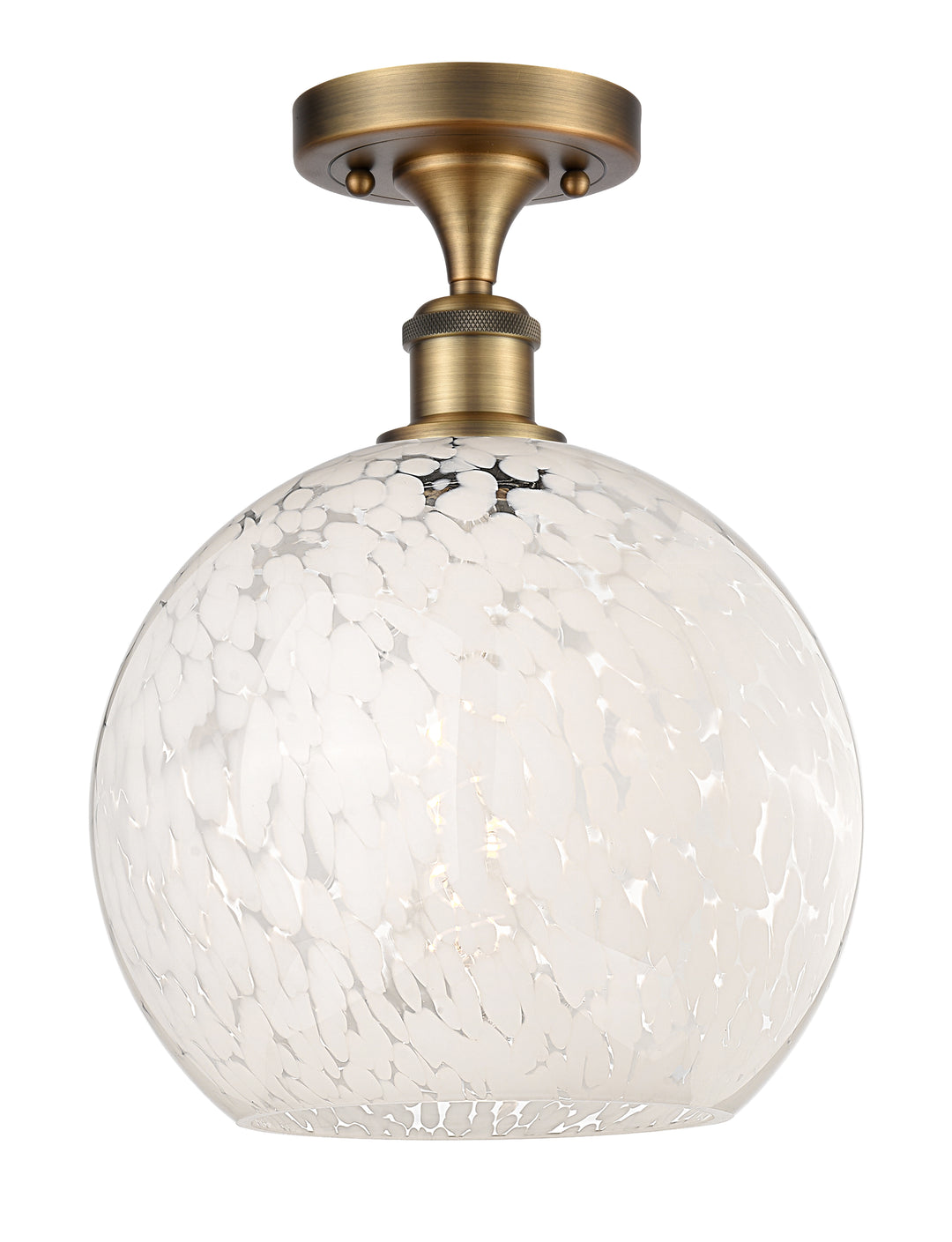 Innovations Lighting White Mouchette 10" Semi-Flush Mount - Brushed Brass