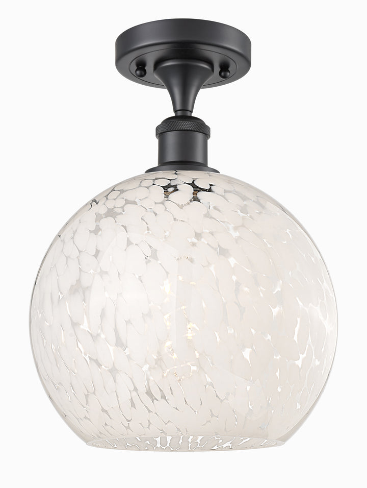 Innovations Lighting White Mouchette 10" Semi-Flush Mount - Matte Black