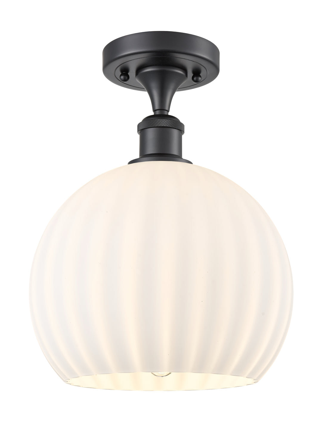 Innovations Lighting White Venetian 10" Semi-Flush Mount - Matte Black Ceiling Semi Flush Mounts Innovations Lighting   