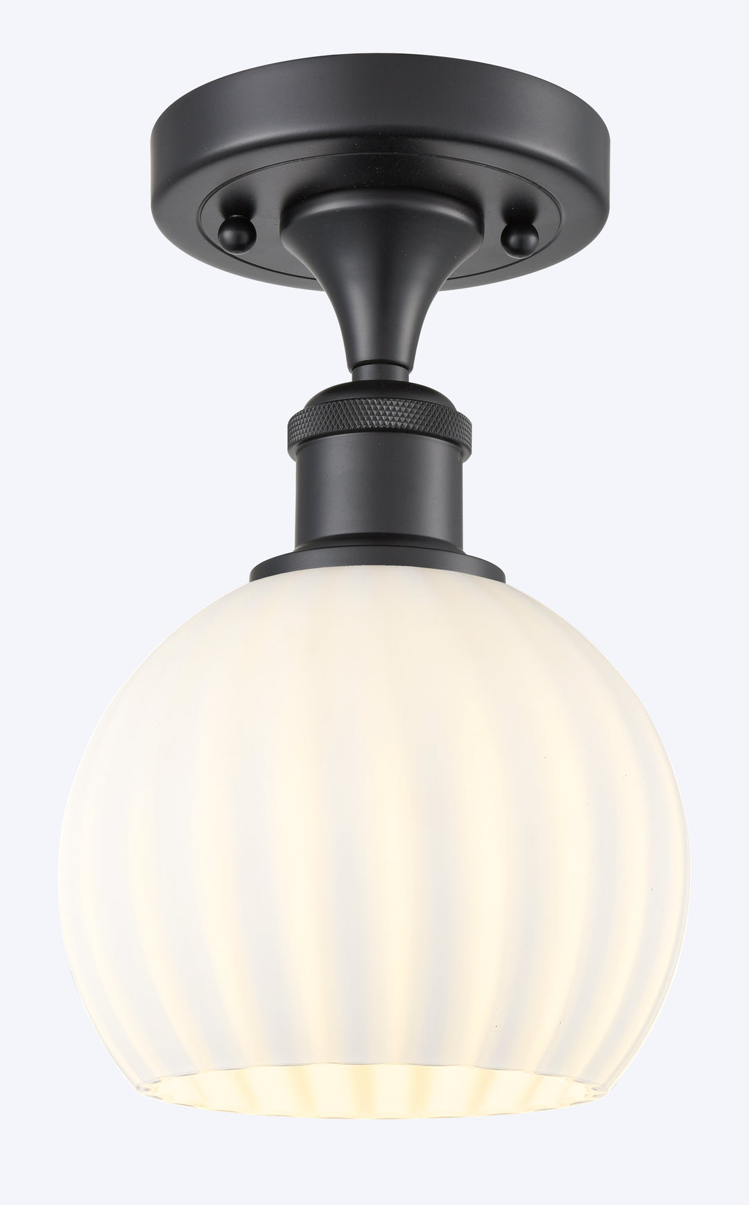 Innovations Lighting White Venetian 6" Semi-Flush Mount - Matte Black Ceiling Semi Flush Mounts Innovations Lighting   