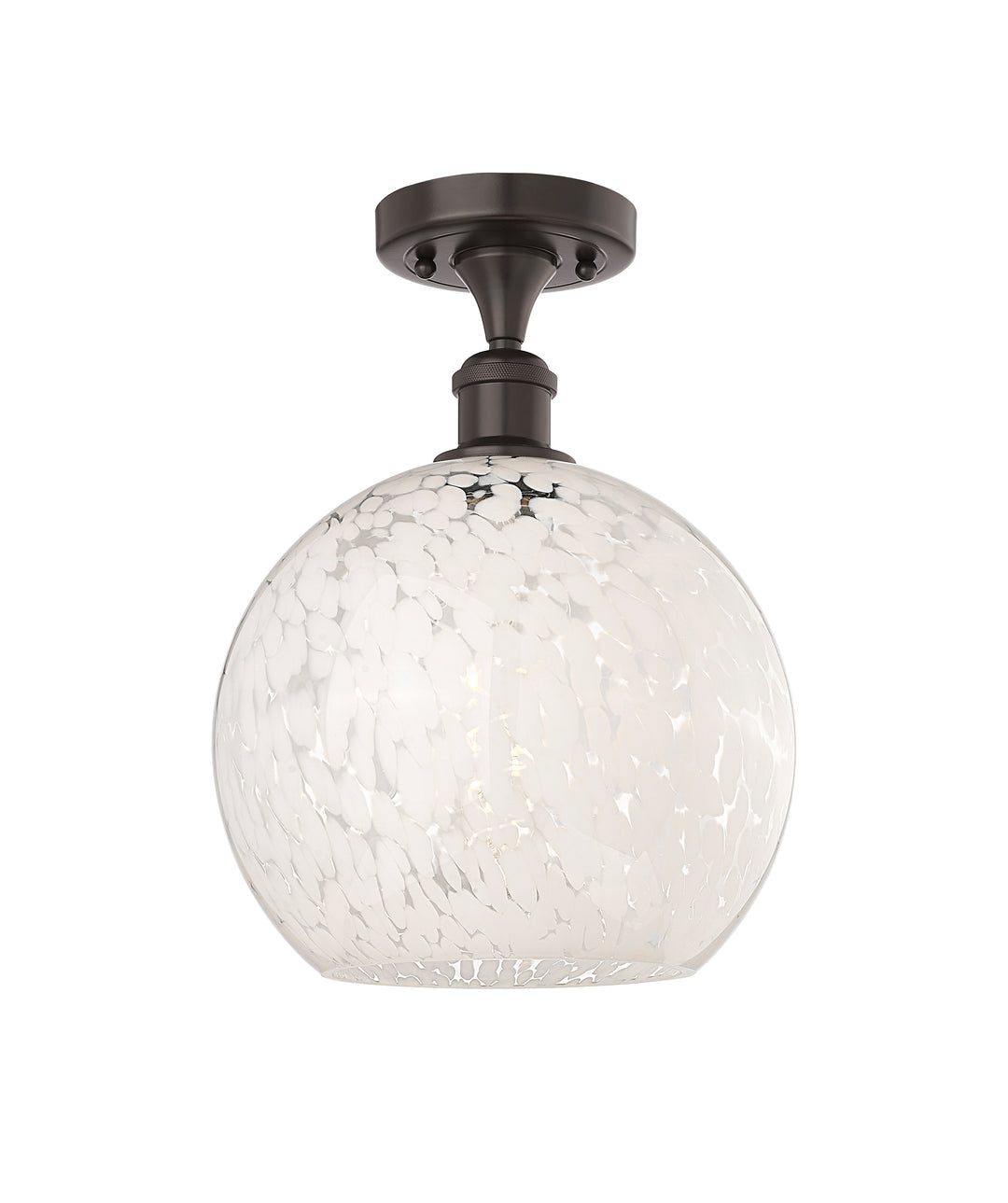 Innovations Lighting White Mouchette 10" Semi-Flush Mount - Oil Rubbed Bronze