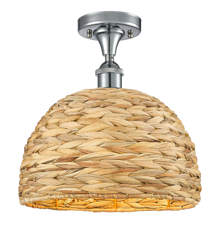 Innovations Lighting Woven Rattan 12" Semi-Flush Mount