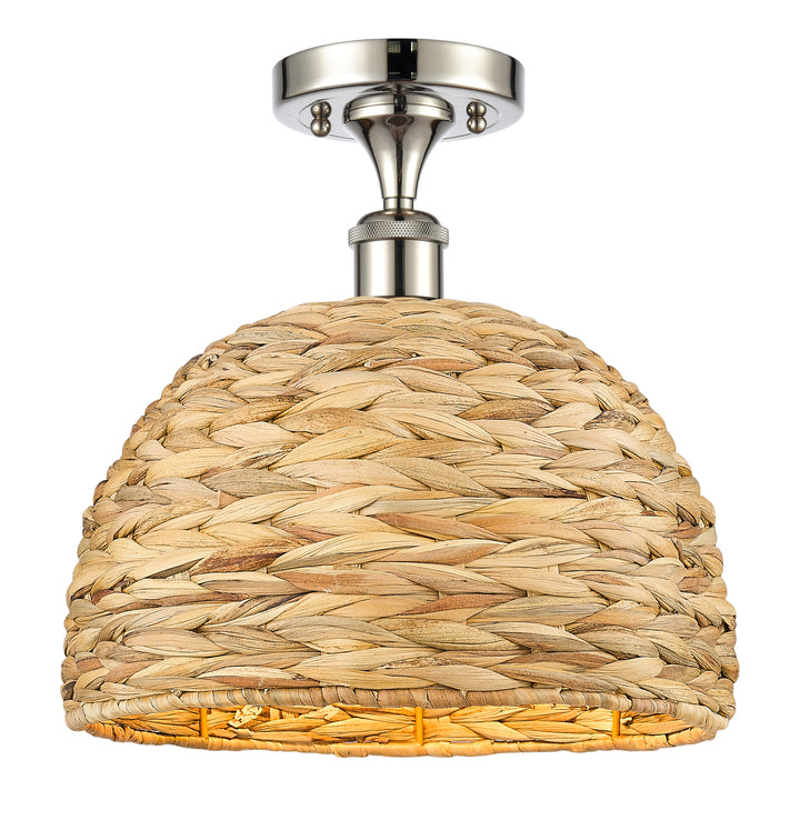 Innovations Lighting Woven Rattan 12" Semi-Flush Mount