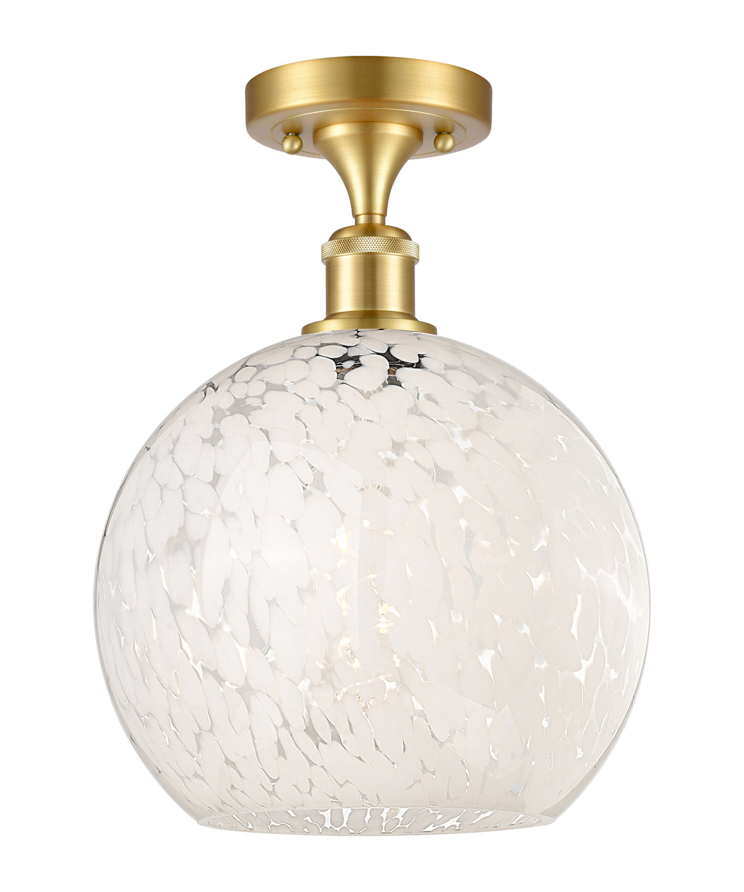 Innovations Lighting White Mouchette 10" Semi-Flush Mount - Satin Gold